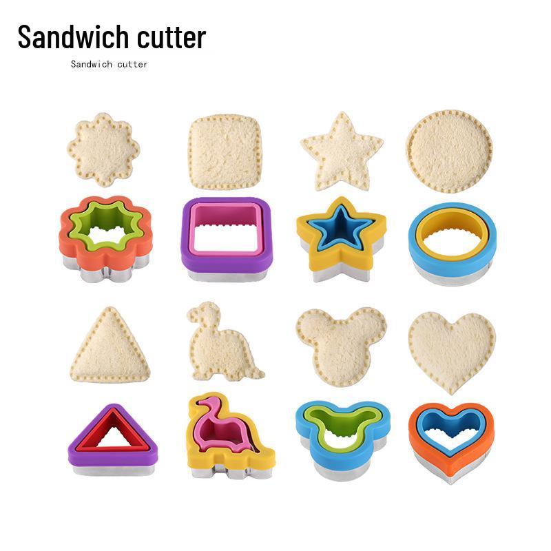 Dinosaur Sandwich Crimper & Toast Cutter: Two-Piece Cartoon Bread Mold and Cookie Sealer for Kids