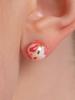 Cerabonito Ceramic Round Marbled Earrings (Rp)