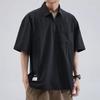 Casual Short Sleeve Polo Shirts Summer Fashion Zipper Men's Clothing Polo-Neck Basic Solid Color Loose Patch Designs T-shirts
