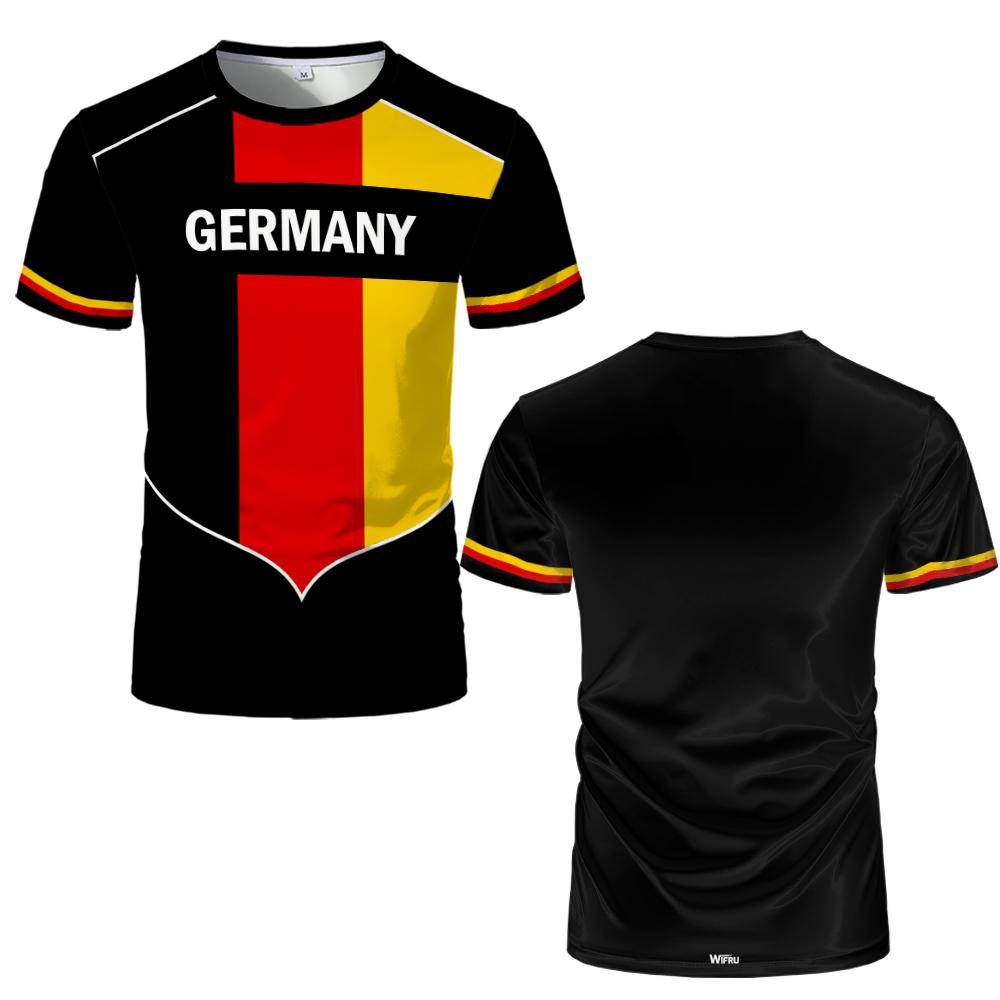 New German Flag 3D Print T-Shirt 2026 Summer Outdoor Sports Breathable Quick-Drying Jersey Men's Women's Soccer Training Apparel