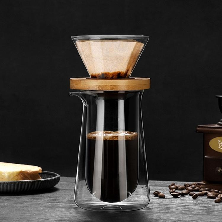 Double Wall Glass Carafe and Dripper Filter Coffee Maker Set For Professional Hot Brew And Cold Soak Coffee Brewing