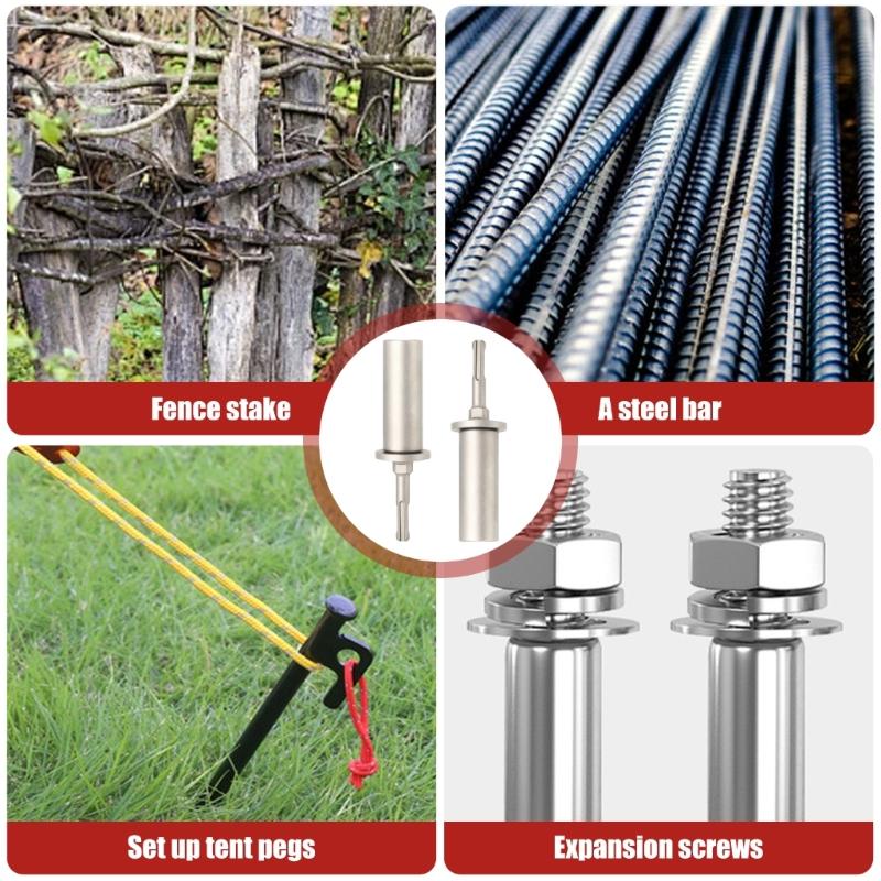 Professional Hammer Drill Bit Adapter Suitable for Ground Rod Driving, 5/8inch & 3/4inch Diameter, Enhancing Durability