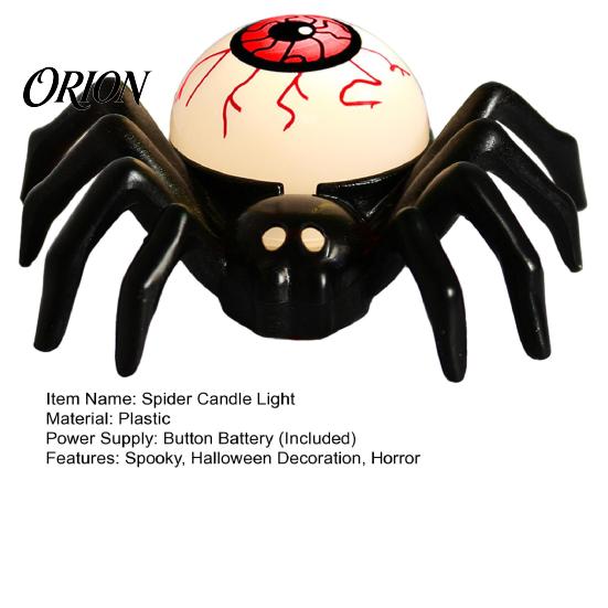 Reusable Small Night Lights Halloween Spider Tea Light Candle, Battery Operated Flameless Flickering LED Fake Realistic Plastic Wax Dripping