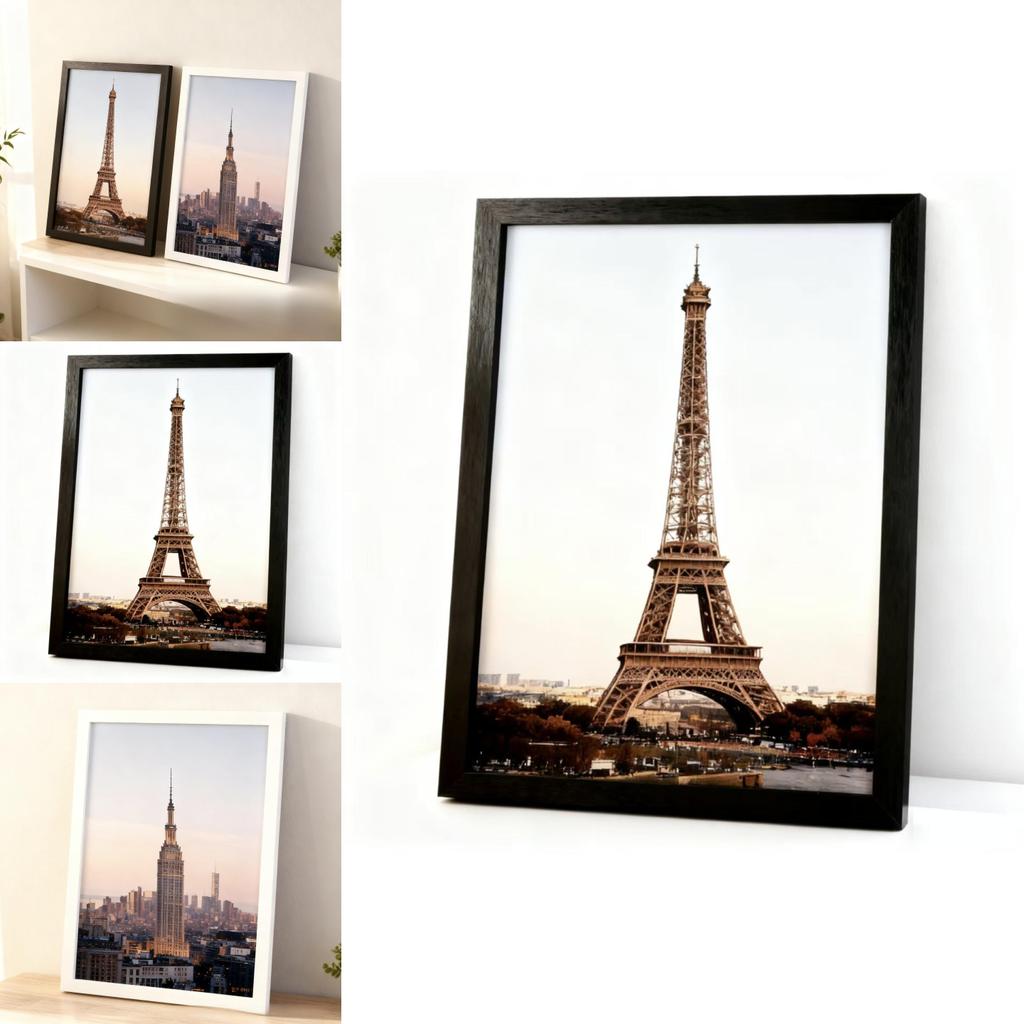 Moderner minimalistischer Fotorahmen mit handgefertigter Holzoberfläche für Wohnzimmerwanddeko