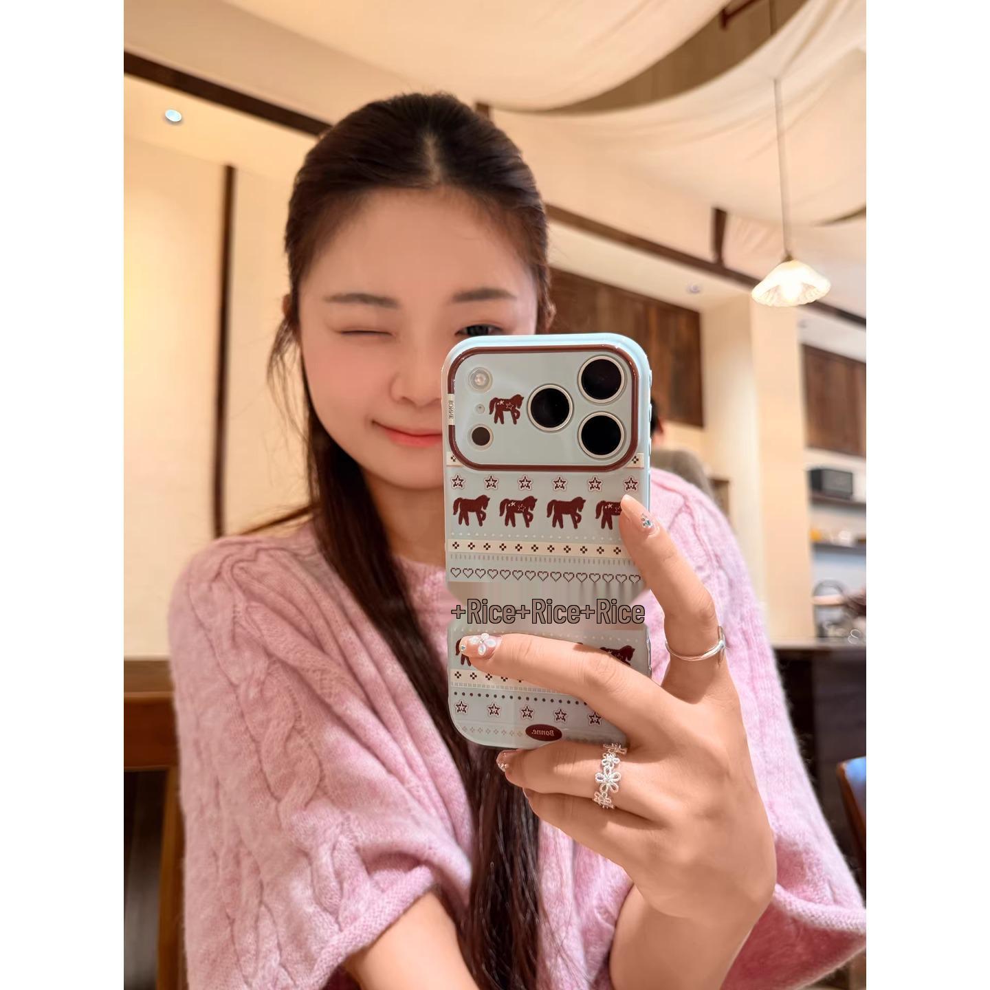 

Niche Fair Isle Horse & Snowflake Star iPhone Case for 7Pro Max & iPhone 6Pro Apple 16