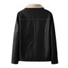 Men's Winter PU Leather Motorcycle Jacket with Lambswool Lining - Korean Style, Windproof, Thickened