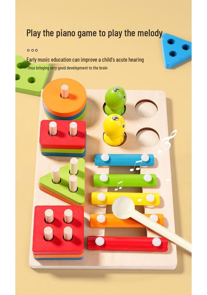Magnetic Fishing & Shape Matching Piano: 3-in-1 Early Education Toy for Kids