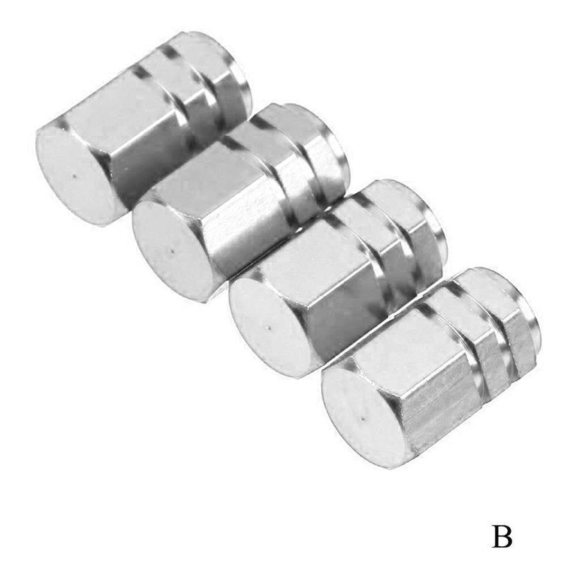 

4 шт. алюминиевый сплав колпачки для автомобильных шин шестигранные колпачки для стержня клапана шины пылезащитные колпачки для клапанов шин обода колеса грузовика велосипеда колпачки для стержня клапана серебряный