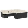 VidaXL Salon de Jardin avec Coussins 11 pcs, Canapés de Terrasse, Ensemble de Meubles de Patio, Mobilier d'Extérieur, Noir 3218256