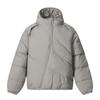 Unisex Winter Puffer Jacket Solid Color Loose Fit Hooded Zipper Front Streetwear Casual Coat