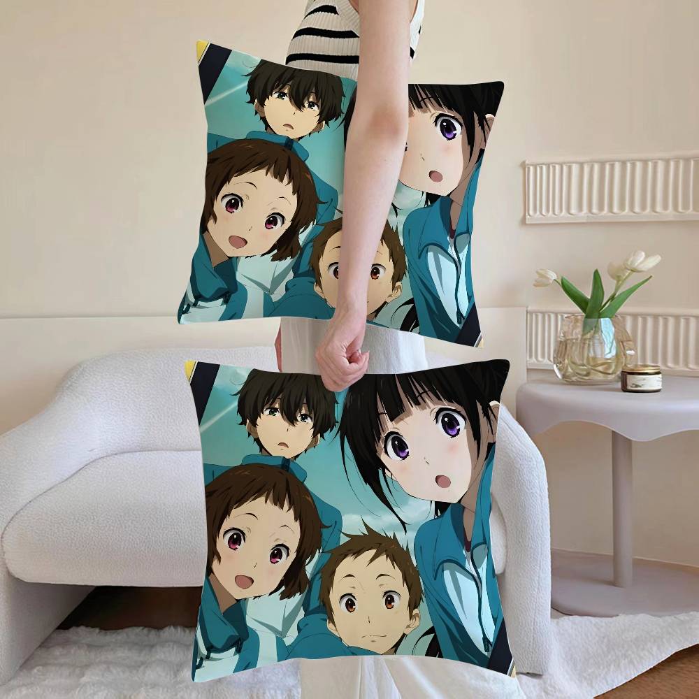 Anime H-hyouka Kissenbezug Unsichtbarer Reißverschluss Seidig Sofa Kissenbezug