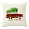 Watercolor Christmas Cars Print Home Decorative Pillow For Sofa Christmas New Year Decoration Cushion Cover Car Pillows Cases