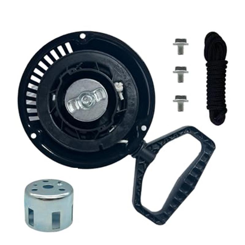 Pull starter compatible with snow blower models RM2610 247 299340 and 524SWE replacement kit includes pull tray rope cup