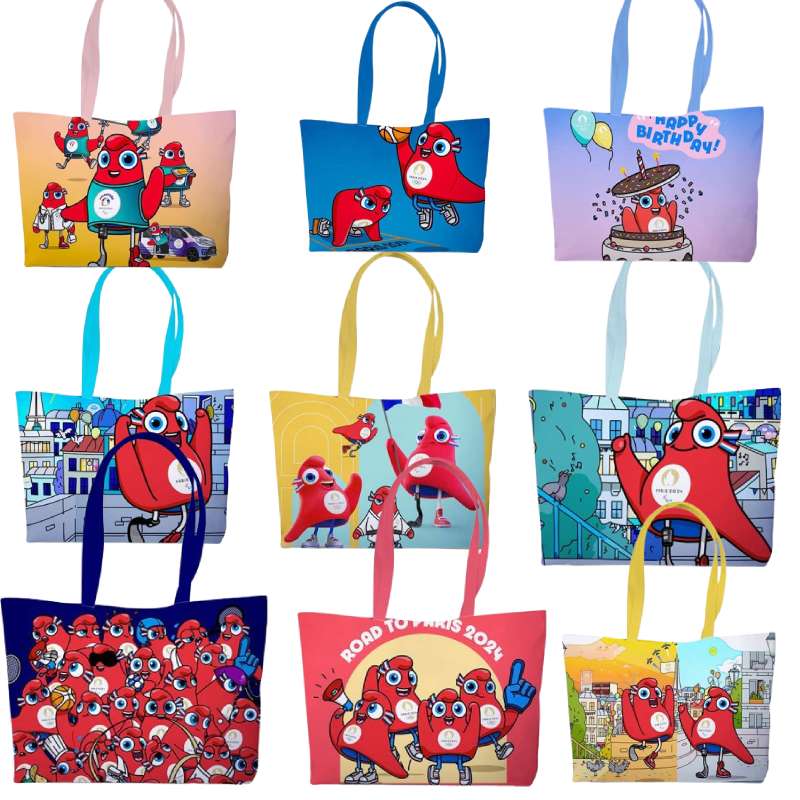 Paris 2024 Sports Competition Mascot Phryge Large Capacity Pu Material  Handbag