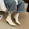 Fashion SUOJIALUN 2025 Winter New Brand Women Ankle Boots Fashion Pointed Toe Back Zip Ladies Short Boots Thin High Heel Dress Chelsea B