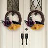 Halloween Door Wreath Outdoor Halloween Garland With Crow Vines Photo Props Home Decor Realistic Artificial Party Decorations