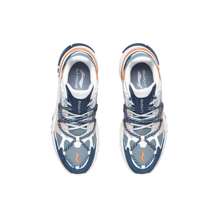 Li Ning Reverse Fantasy Cushioning Slip Resistant Low top Sports Casual Shoes Men's Gray Blue AGLR183-1