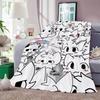 Cute Cat B-Boykisser Throw Lightweight 240G Flannel Blanket Soft Skin-Friendly For Summer Cooling