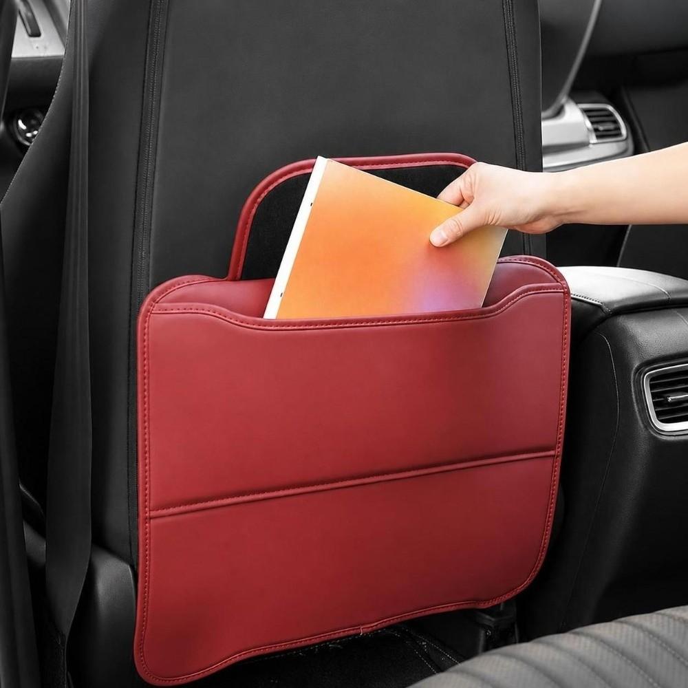 PU Leather Backseat Storage Organizer Anti-Scratch Anti-Kick Pads Car Seat Back Protector