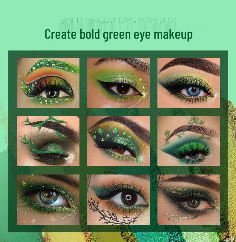 UCANBE Secret Realm 15-Color Eyeshadow Palette: Advanced Green Changlong Elf Halloween Special Effects Makeup.