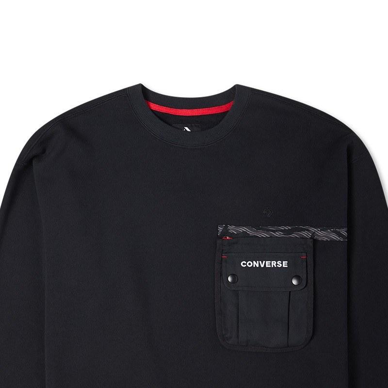 Converse New Year Series CrewNeck Pullover Sweatshirt Dark Black 10024156-A02
