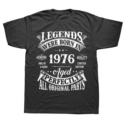 48. Geburtstag Vintage Legenden Geboren 1976 48 Jahre Alt T-Shirt Streetwear Kurzarm Geschenke Sommer Stil T-Shirt Unisex Kleidung