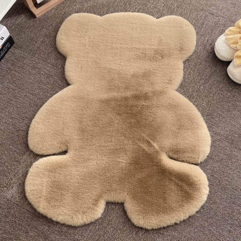 Cartoon Bear Plush Rug for Kids' Bedroom or Cloakroom