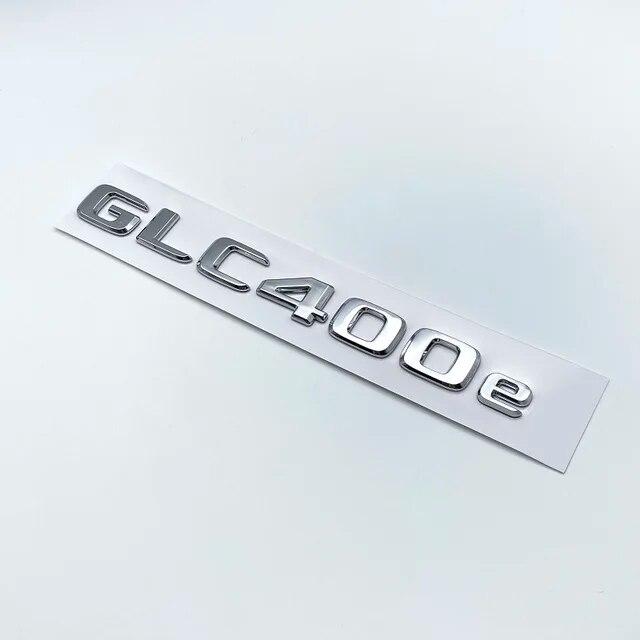 3D Chrom Schwarze Buchstaben GLC300de GLC300e GLC350e GLC400e 4Matic Emblem für Mercedes Benz GLC X253 Kofferraum-Logo-Aufkleber
