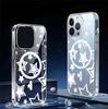 White Star Magnetic Compatible Transparent Full Coverage Case for iPhone 15/16/17 Pro Max