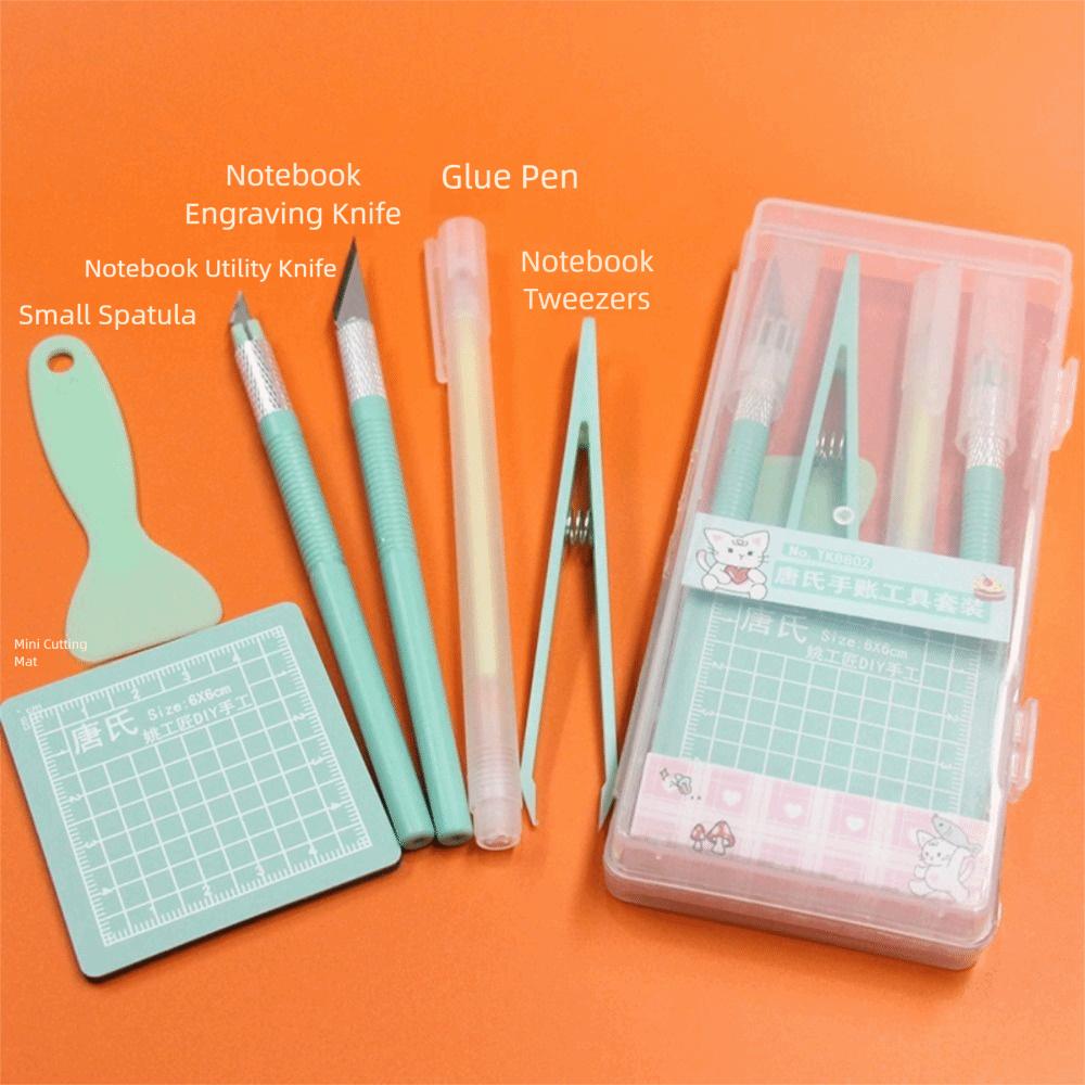 5 Stück/Set Neues DIY Scrapbooking Werkzeugset Pinzette Stifte Anti-Rutsch-Matten Kunstschneidwerkzeuge Kit Papierbasteln Schnitzen Bastelpapierstift