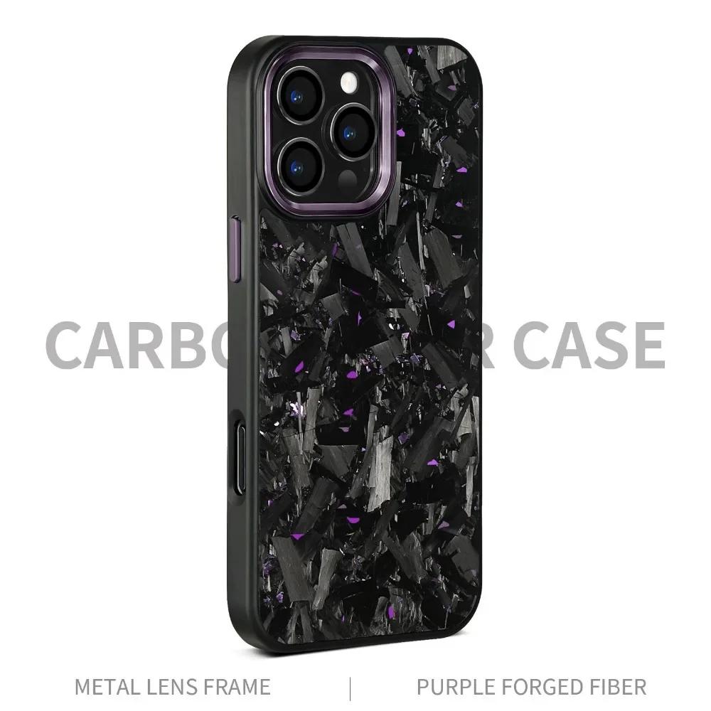 

Real Carbon Fiber Armor100% Cover For 16Promax 15 Pro Max 14 13 12 11 Case Metal Frame Wireless Charge Forged Fiber Cover iPhone14