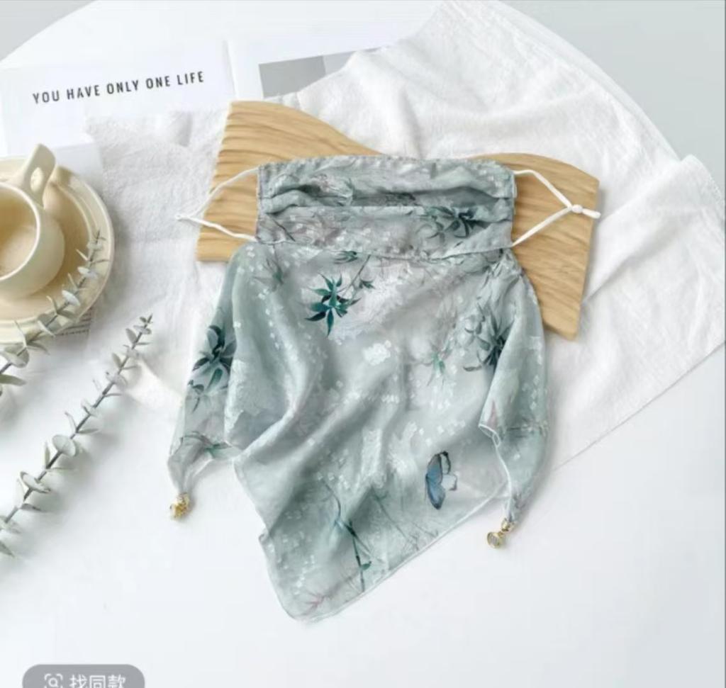 Breathable Sunscreen Mask Silk Scarf Women'S Multi-Functional Summer Full Face Cycling Veil Integrated Neck Protection Scarf Sunshade Mask