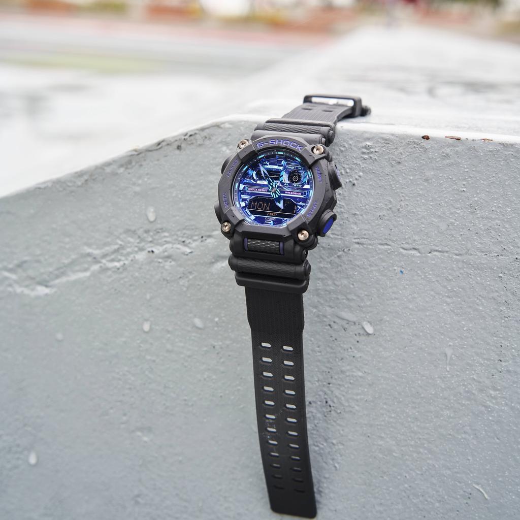 Casio LCD/Analog Dual Display Series Fashion Trend Quartz Movement Resin Strap Watch Men Watches Black GA-900VB-1APR