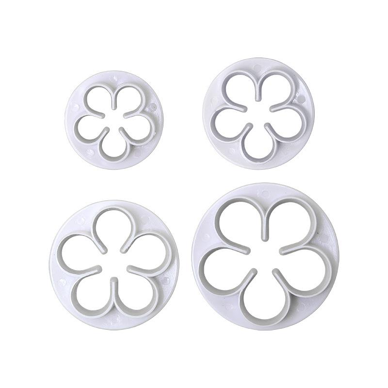 4pcs Sessile Plum Blossom Cutting Mold, Cake Mold, Simulated Baking Mold
