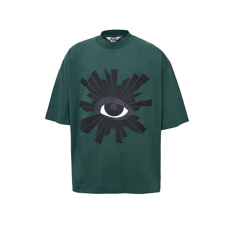 Cross-border trendy brand HOUSE & ERRORS Eye of Truth Letter Pattern Printed Short Sleeve T-Shirt Men's and Women's High Street Half Sleeve