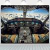 1 Piece Aero-themed Polyester Background, 100% Polyester Multi-purpose Studio Background with Airplane Cockpit View
