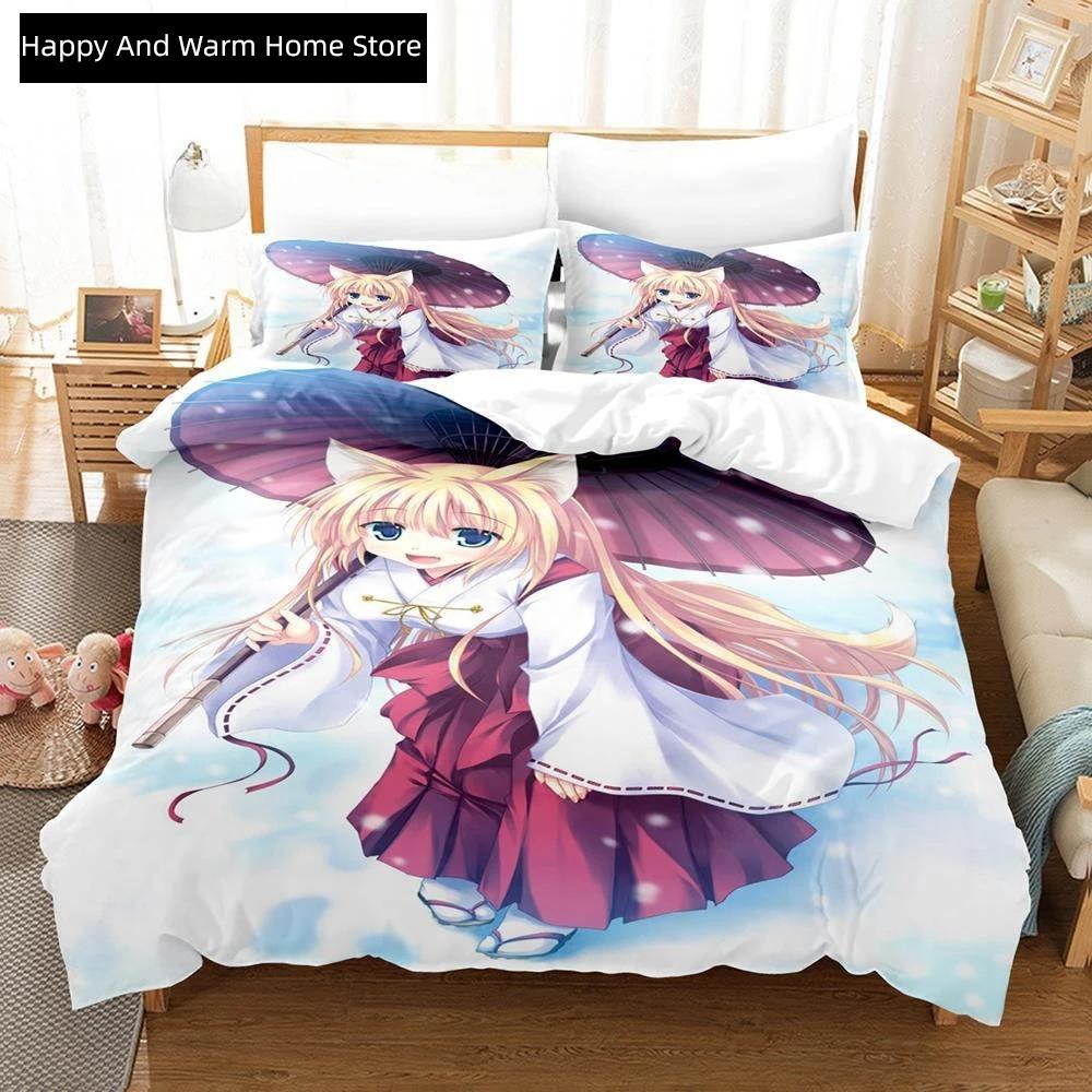 

3D Print Anime The Helpful Fox Senko San Beding Set Single Twin Ful Quen King-Sized Dimensionsd Dimensions Bed Linen Set Adult People Boy Bedrom Duvet 135*200cm Eu-Single