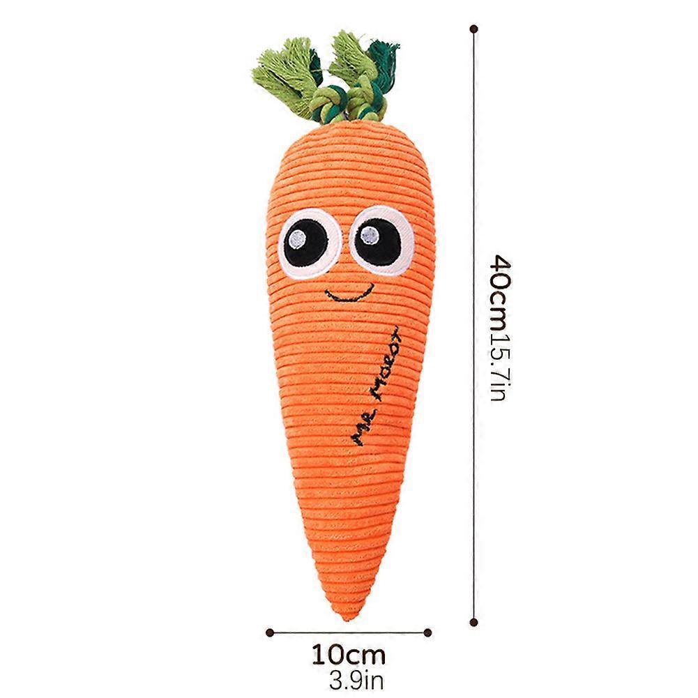 Carrot Dog Toy Cute Squeaky Plush Toys Funny Interactive Pet Carrot Shape Toys with Sound Comfort Soft Pet Supplies for Small Medium Large Dogs