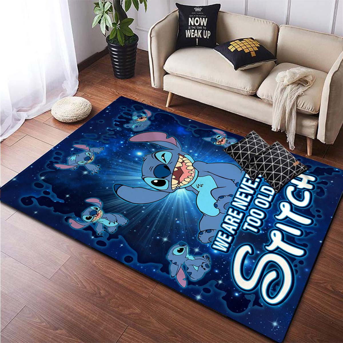 

Disney Stitch Anti-slip Stripe Doormat Floor Rug Kitchen Carpet Floor Mat Way Feet Mat Bath Rug Kitchen Rug Balcony Bathroom 40cm x 60cm