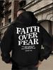 Hooded Sweatshirt with a Trendy Faith-Themed Print Perfect for Casual OutingsCasual Wear Hoodie