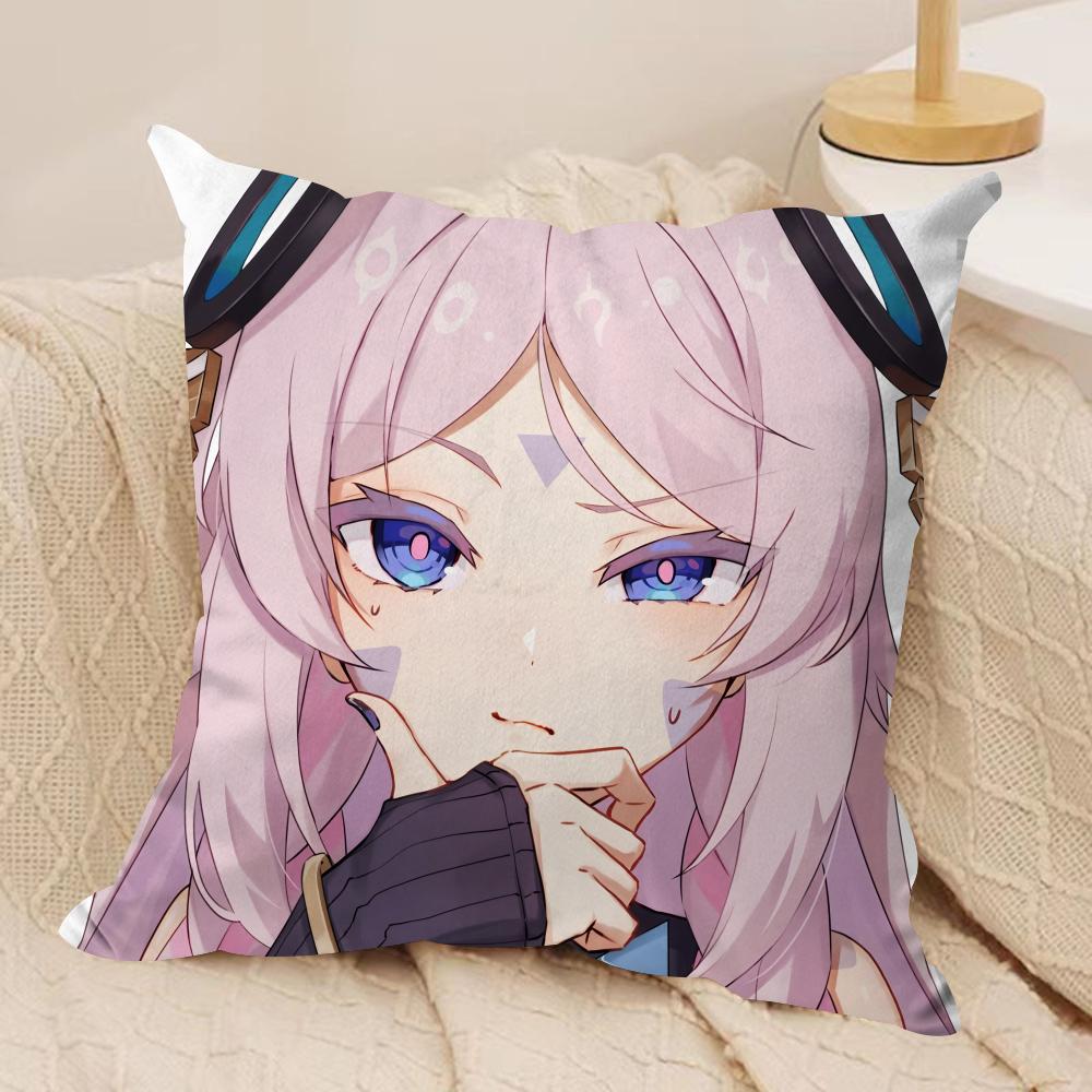 Genshin Impact Citlali Sexy Cushion Cover Silky Short Plush Invisible Zipper Dustproof Sofa Pillow Case for Home Decor