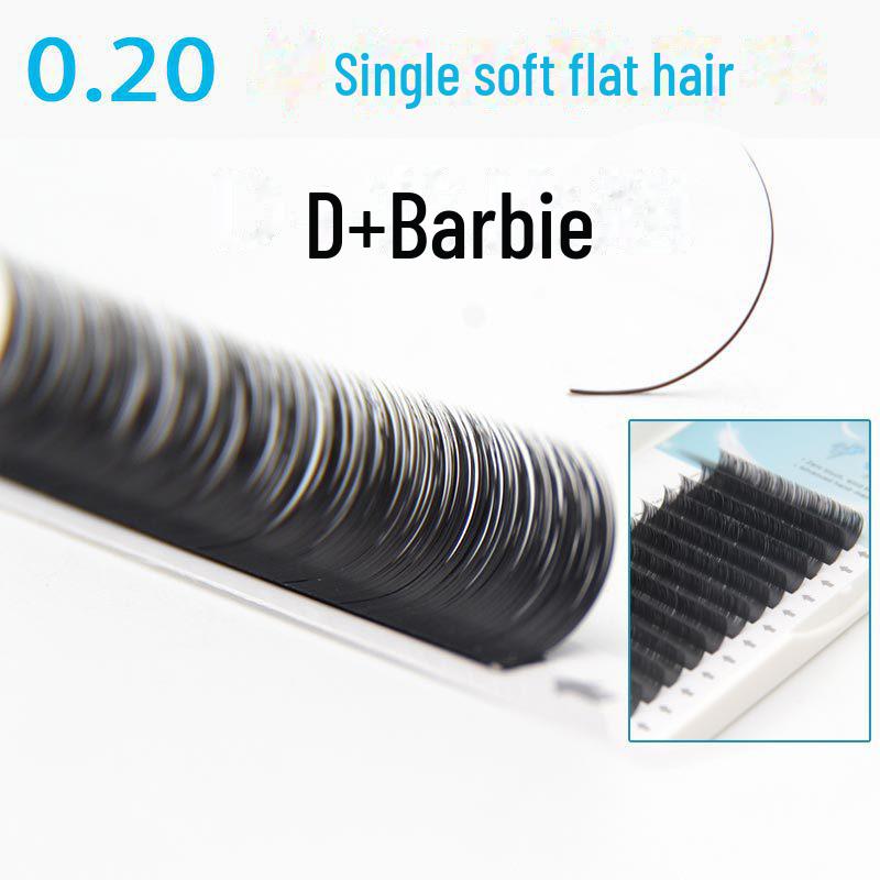 0.20 Single Grafted Eyelashes - Wind-Blown Air Flat Hair, Soft Matte Imitation Mink with Double Thick Hair Tips (Mixed)