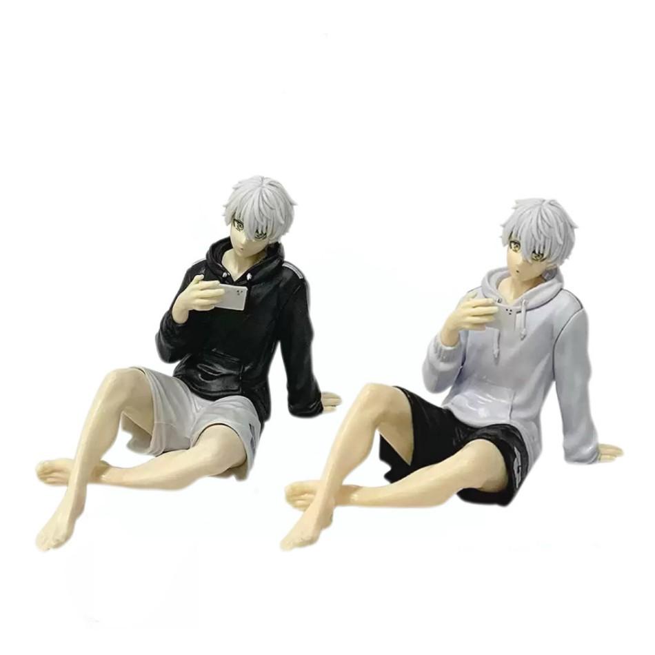 1-2 Stück Blue Lock Anime Sitzende Handflächenmitte Niedliche Nagi Seishiro Figur Modell PVC Schreibtischdekoration Spielzeug Kinder Geburtstagsgeschenke