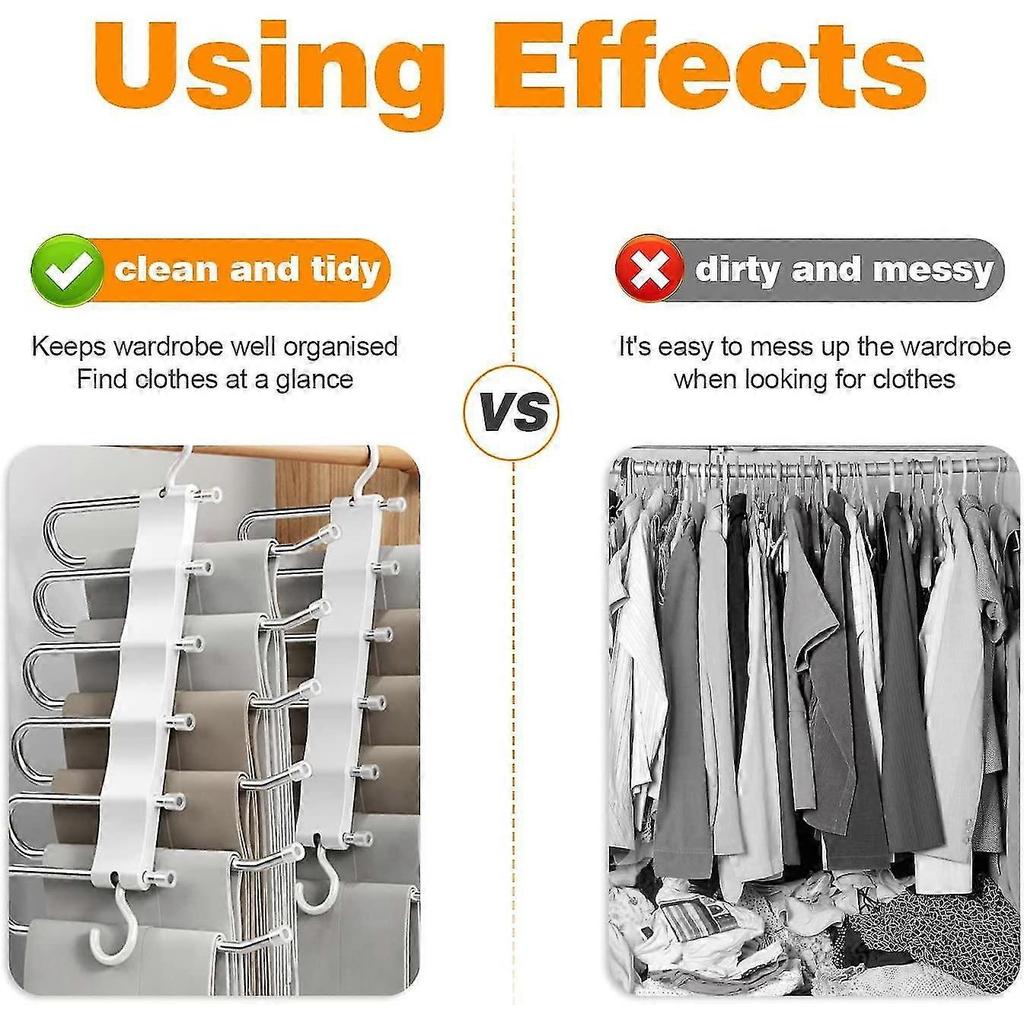 6 in 1 Trouser Hanger, Space Saving Trouser Hanger, Trouser Hangers, Sliding Trouser Rack, Clothes Hangers, Multifunctional Hook Hook Hanger, Trouser
