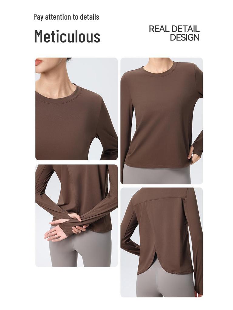 Women's Long Sleeve Yoga Top - Slimming, Quick-Dry, Breathable, Professional Fitness Running Sportswear