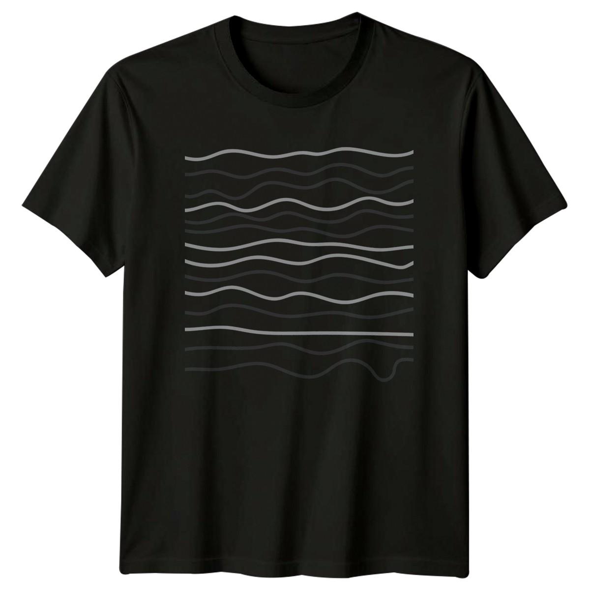 Abstract Wavy Lines Pattern T-Shirt Wavy Line Art Birthday Gift For Him And Her L