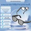 AI Smart Translation Glasses with 1200W Camera, Image Recognition, Recording, and Replaceable Myopia Lenses.