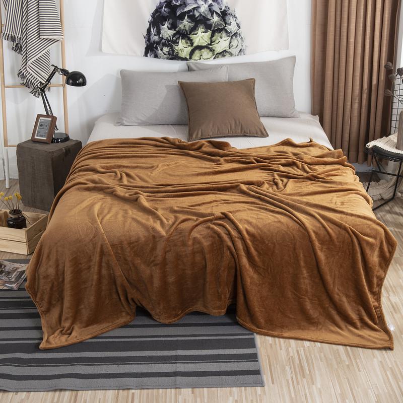 Solid Color Blanket Flannel Blanket Soft Bedsheet Air Conditioning Cover Blanket Double-sided Flannel All Season Coral Fleece Blanket