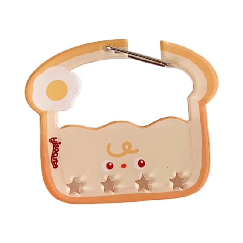 Creative Cartoon Hamburger Fries Acrylic Carabiner Keychain Fashion Key Holder For Outdoor Backpack Accessories