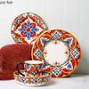 Hand Drawn Ceramics Dining Plate Western Style Steak Plates Fruit Bowl Soup Plate Sushi Plates Salad Bowl Dessert Bowls Dish